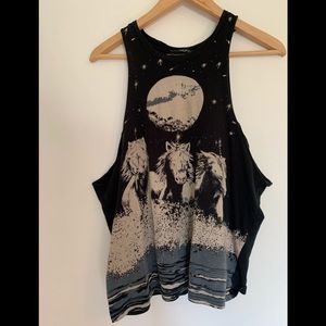 MINKPINK Black Unicorn Muscle Tank Top Size S